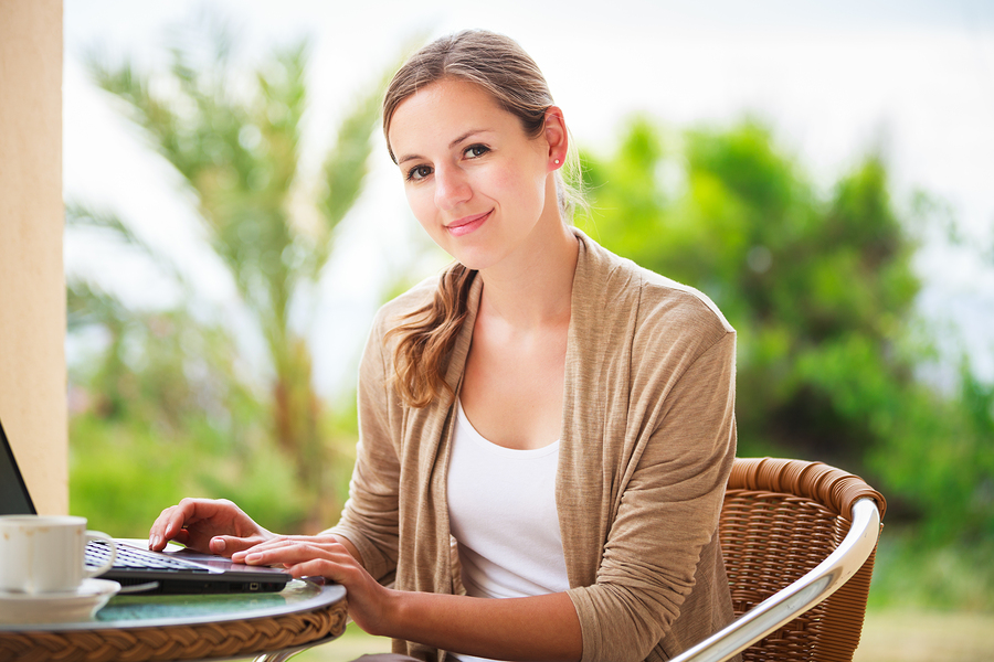 woman working outside