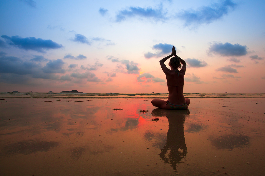 woman doing yoga