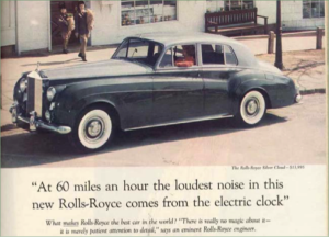 rolls royce ad with a great copywriting idea