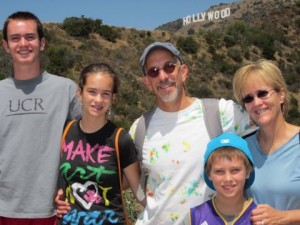 Michael Katz with his kids in Hollywood