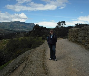 Jen at Ingapirca, the largest known Inca ruins in Ecuador