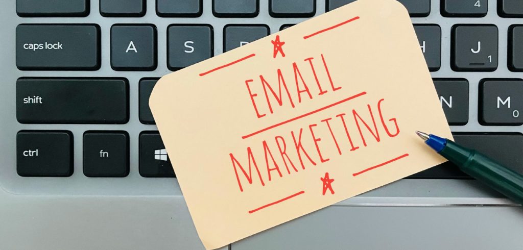 words email marketing on a keyboard