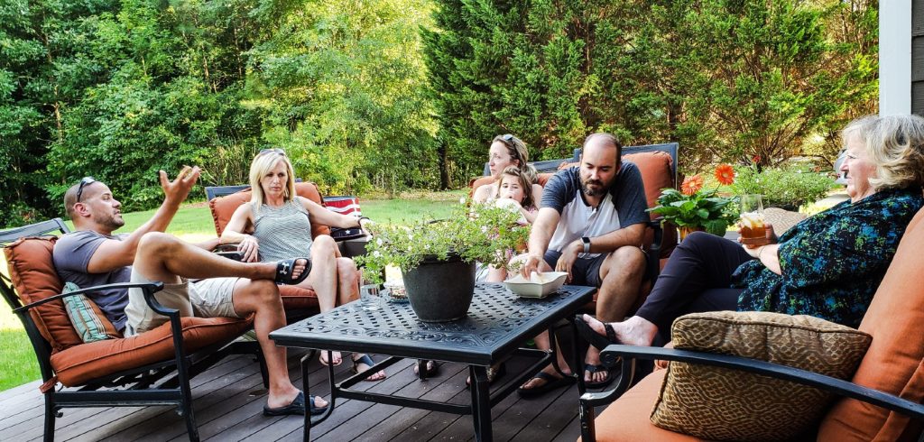 family get together in back yard